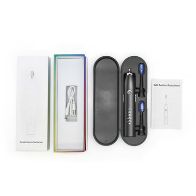 Ultrasonic Black Battery Operated Electric Toothbrush Ultralight Antibacterial